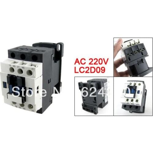 LC2D09 220V Coil 3 Phase Three Pole 3P Motor Starter Control AC Contactor 1 NC N/C 1 NO N/O