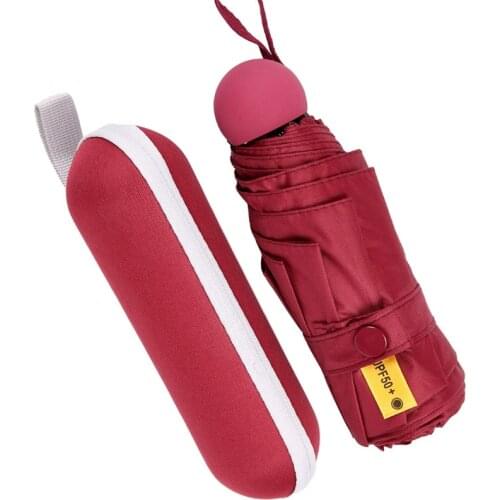 Mini Travel Sun & Rain Umbrella Lightweight Windproof Portable Umbrella Compact Parasol with UV Protection