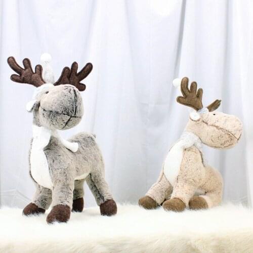 Unisex Cute Gift Plush Deer Soft Toy Animal Dear Doll Baby Kid Child Christmas Birthday Happy Colorful Gifts 2 Style Ornaments