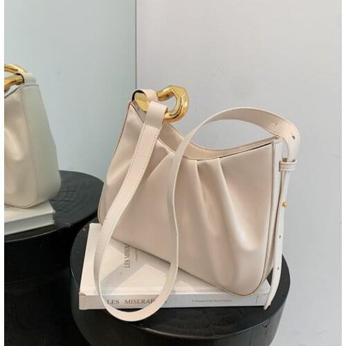 Fashion Designer High Quality Pu Leather Womens Shoulder Bag Simple Casual Large Capacity Ladies Solid Color Messenger Handbags