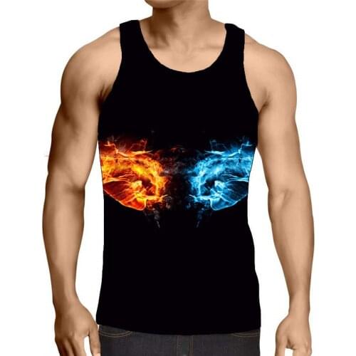 Mens Tank Top Sleeveless Independence Day Printing Gym Tank Top Mesh Breathable Bodybuilding Sport Gym Vest Debardeur Homme