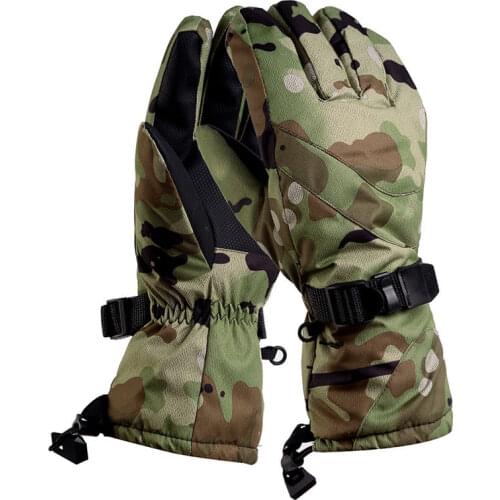 -30 Man Snow Gloves Thermal Thicker Windproof Waterproof Outdoor Skiing and Snowboarding Mittens Warm Winter Gloves Camouflage