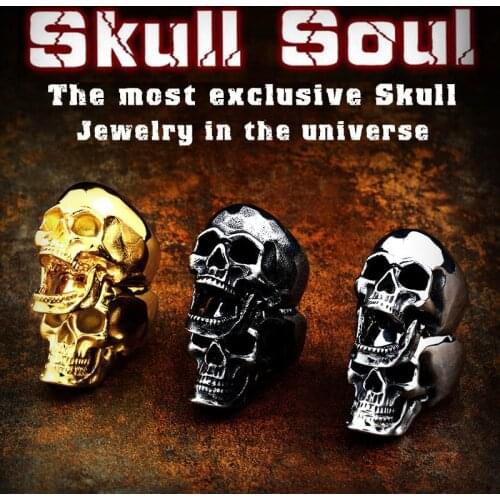 BEIER 316L Stainless Steel New Design Skeleton Men Ring Wholesale Gothic Skull Jewelry Gift Dropshipping LLBR8-592R