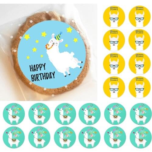 4.5cm Llama Alpaca Handmade Sticker Paper Seal Lables Baking Cake Candy Gift Decorative Kawaii Cartoon Camel Sheep Stickers