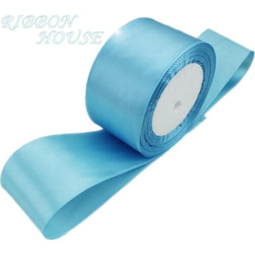 25 yards/roll) 2'' (50mm) Sky Blue single face satin ribbon webbing gift christmas ribbons