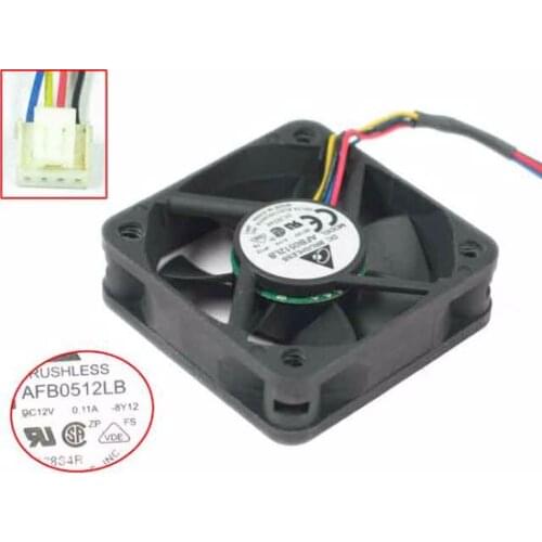Detla Electronics AFB0512LB 8Y12 DC 12V 0.11A 50x50x15mm Server Cooling Fan