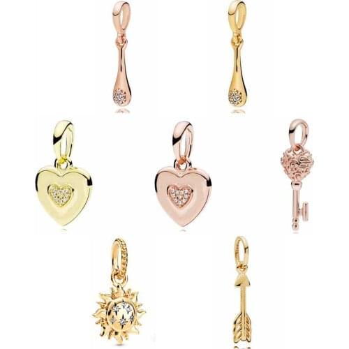 Original Rose Gold Castle Arrow Of Cupid Regal Key Sun Modern Lovepods 925 Sterling Silver Beads Fit Europe Bracelet DIY Jewelry