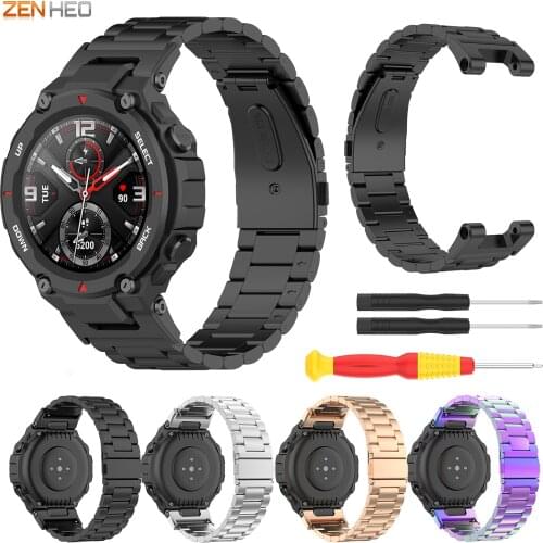 Stainless Steel Strap for Xiaomi Huami Amazfit T-Rex Pro Watch Band Replacement Watchband for Huami Amazfit T-Rex