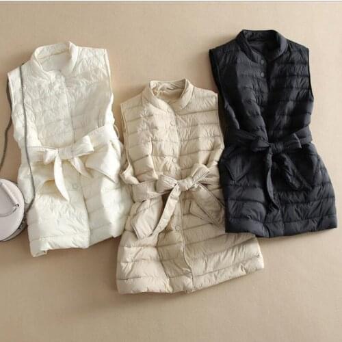 SEDUTMO Winter Tunic Duck Down Vest Women Fashion Slim Waistcoat Autumn Black Casual Basic Parkas ED1663