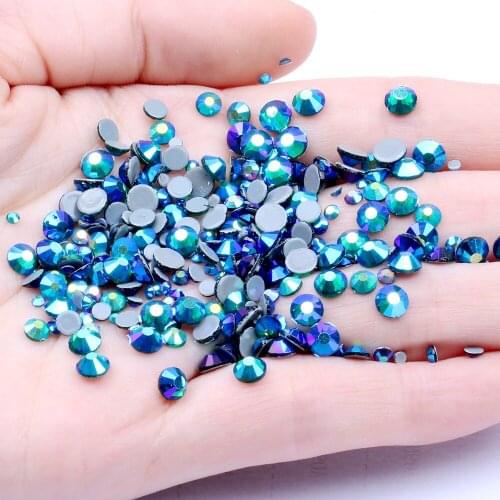 Hotfix Rhinestones With Glue Backing Iron On Perfect Clothes Shoes Dresses DIY Decorations Emerald AB Color