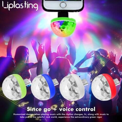 LED Car USB Atmosphere Light DJ RGB Mini Colorful Music Sound Lamp for USB-C Phone Surface Enjoy Christmas Day Gift