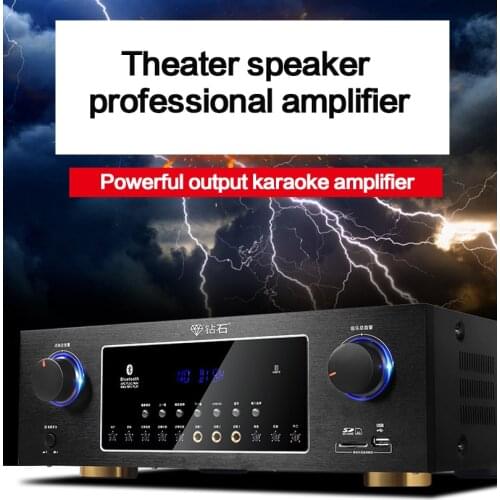 KYYSLB 1200W 220V KTV high-power home singing karaoke amplifier USB card hifi Bluetooth digital home theater speaker amplifier