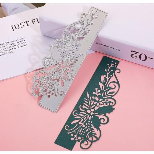 Flower Border Cutting Dies Scrapbooking DIY Mold Stencil Photo Album Cards Making Metal Craft Clear Stamps And Slimline Card Die