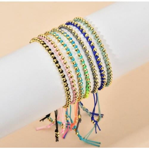 ZMZY Boho Color Gold Beaded Bracelet Women Girls Rainbow Cord New Minimalist Bracelets Simple Handmade Ladies Jewellery Gifts