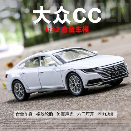 1:32 high simulation Volkswagen CC with sound and light door open alloy toy car for children gifts