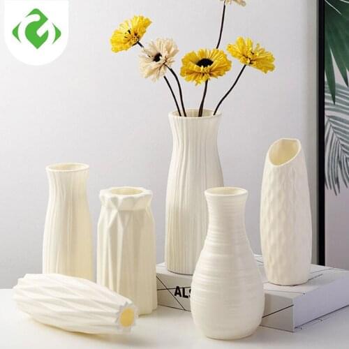 2021 Nordic Modern Tabletop vase Plastic vase decoration home simple flowers vases living room decoration ornaments Unbreakable