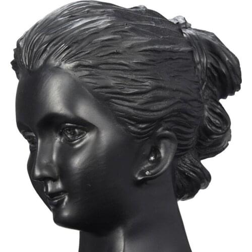 2x Women Figure Mannequin Black Resin 3D Bust Counter Jewelry Display Rack