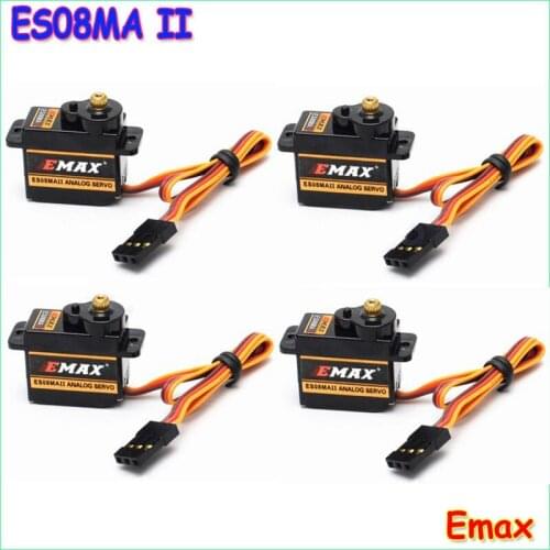 4Pcs EMAX ES08MA II 12g Mini Metal Gear Analog Servo for RC Helicopter Plane