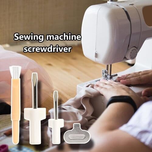 4pcs/set Needle Plate Sewing Screwdriver Cleaning Brush Sewing Repair Tools for Sewing Machine Accessories