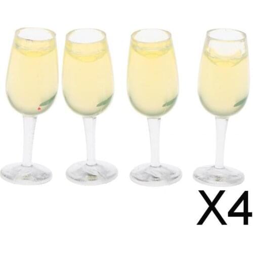 4x4x Dollhouse Miniatures Plastic Wine Glasses Kitchen Table Decoration