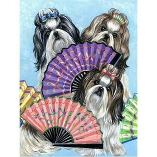 5D Diy diamond painting cross stitch rhinestone Mosaic kits home decoration square Full Diamond Embroidery Animal dog picture