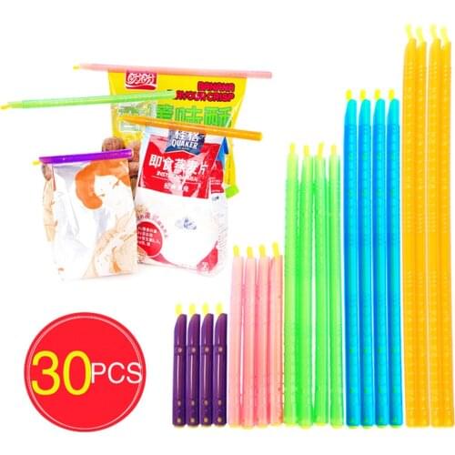 8/16/20/24pc Magic Bag Sealer Stick Food Bag Sealing Clip Fresh Lock Stick Household Kitchen Storage Refrigeration Tools New