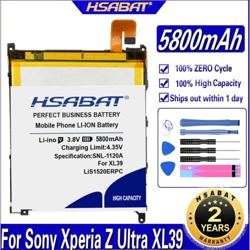 HSABAT 5800mAh LiS1520ERPC Battery for Sony Xperia Z Ultra XL39 XL39H C6802 C6806 C6833
