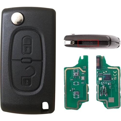 RMLKS CE0536 2 3 Button Car Key For Citroen C2 C3 C4 For Peugeot Remote Alarm Flip Auto Key Fob ASK 433MHz ID 46 PCF7961 Chip