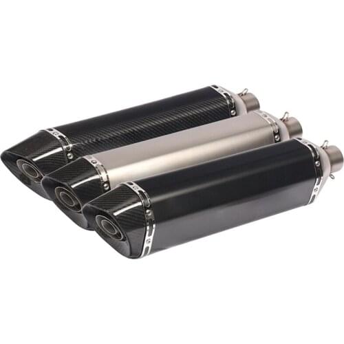 Length 570mm Inlet 51mm Motorcycle Exhaust Pipe Muffler with DB Killer Pitbike Scooters Motorbike Escape Moto Carbon Fiber