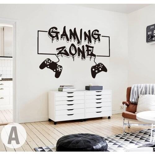 Gaming Zone Eat Sleep Game Video Game Graffiti Wall Sticker Boy Room Kids Room Xbox Ps Gamer Wall Decal Playroom Vinyl Decor