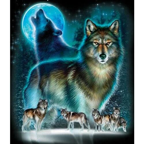 Embroidery Animal Wolf Picture Diy Diamond Painting Cross Stitch Square/round Rhinestones Diamond Kits Living Room Decor