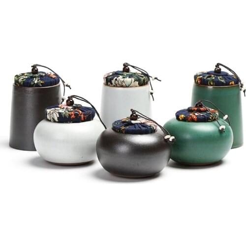PINNY Japanese Style Ceramic Tea Jars Hand Made Vintage Tea Caddy Food And Spices Sealed Jar Tea Ceremony Accessories