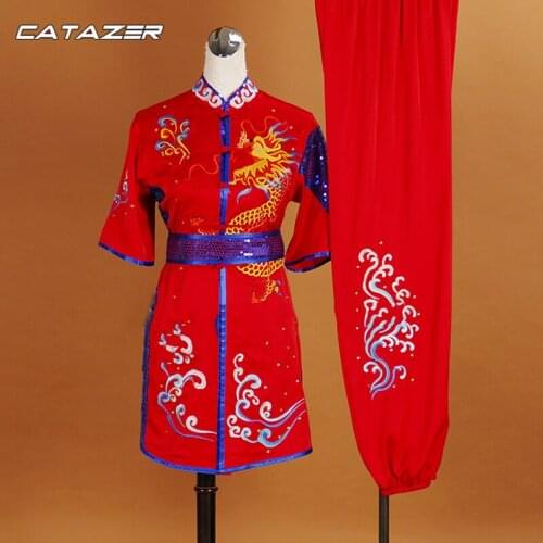 Kids Adults Embroidery Kung Fu Suit Tai Chi Wing Chun Uniform Summer Changquan Suit Wushu Jacket Pants Need Your Measurements