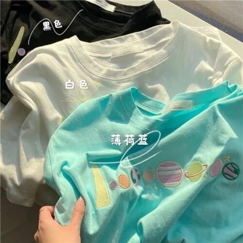 Cute cartoon sweet girls T-shirt japanese harajuku kawaii casual Tops ulzzang vintage streetwear loose summer women Tshirts