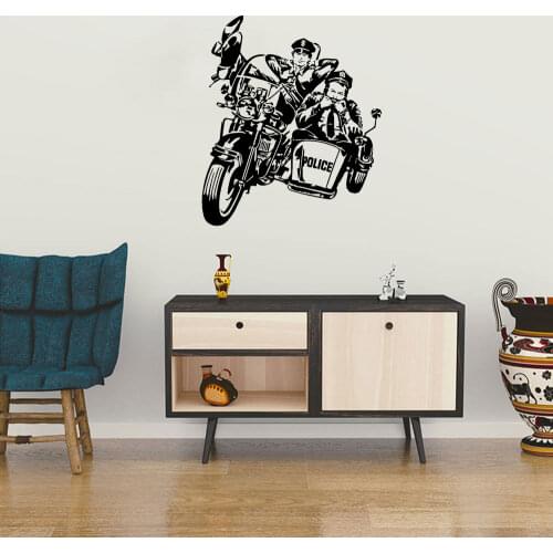 Policemen Wall Decal Cop Weapon Vinyl Window Stickers Police Station Office Interior Decor Wallpaper DW11545