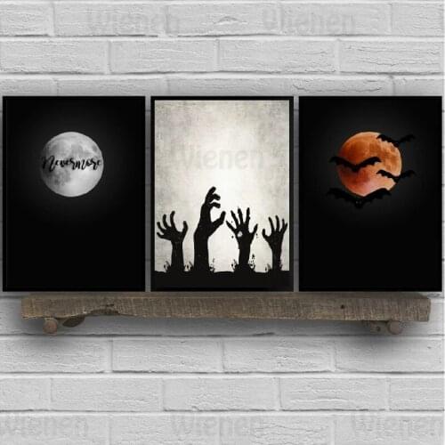 Halloween Wall Art Home Decoration Creative Art Canvas Painting Spooky Posters and Prints Pictures Halloween Party Hanging Mural