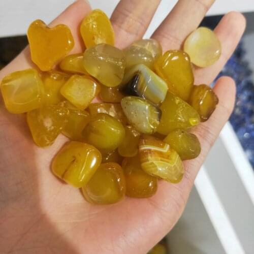 Natural Yellow Agate Quartz Crystal Polished Gravel Specimen Gem Tibetan Crystal Natural Stones Minerals For DIY Jewelry