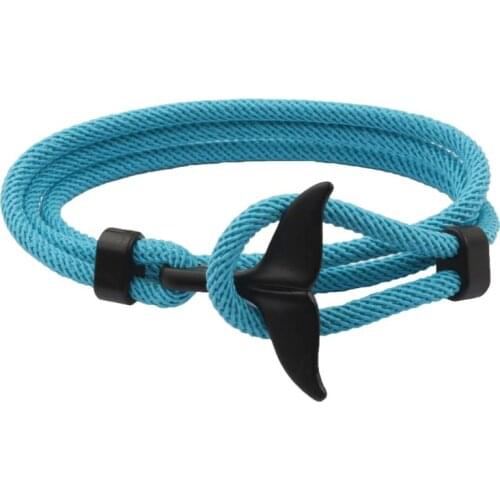 2021 New Summer Handmade Whale Tail Viking Rope Bracelet Beach Surfing Wristband Jewelry