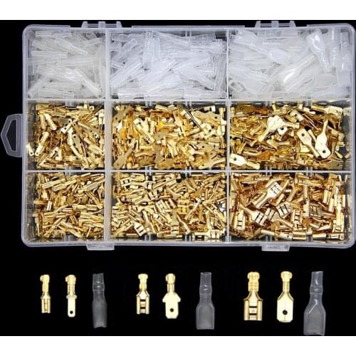 900/450/315Pcs/Set Insulated Electrical Wire Crimp Terminals 2.8/4.8/6.3mm Spade Connectors Assortment Kit with Box