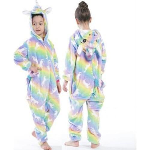 New Boy Girl Cartoon Pajamas Winter Children Sleepwear Christmas Animal Pyjamas Oneises Pajamas Kids Jumpsuit Oneise