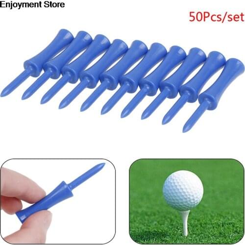 JULYHOT 50Pcs/set Activing Blue Color Plastic Golf Tees 83mm Durable Rubber Cushion Top Golf Tee 68mm
