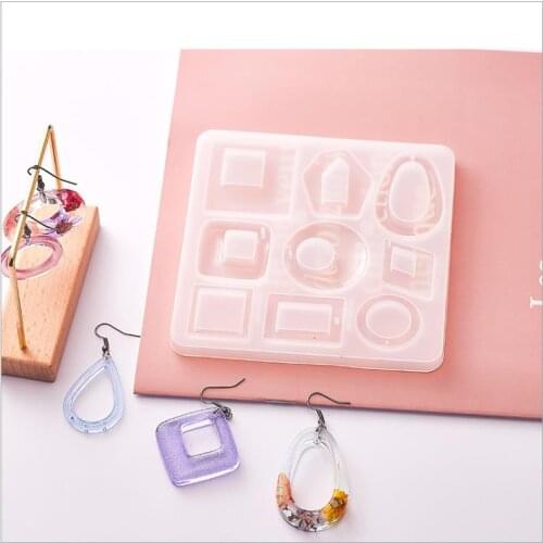Hollow Geometry Earring Epoxy Mold Handmade DIY Bohemia Simple Fashion Pendant Silicone Mold Women Jewelry Accessories