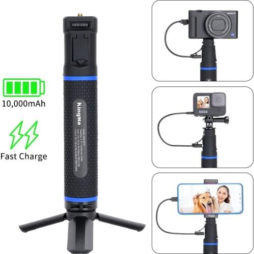 KingMa 10000mAH Power Bank Hand Grip For GoPro 9/8/7/6 DJI OSOM Pocket Mobile Phone DSLR Camera 20W PD/QC Fast Charging