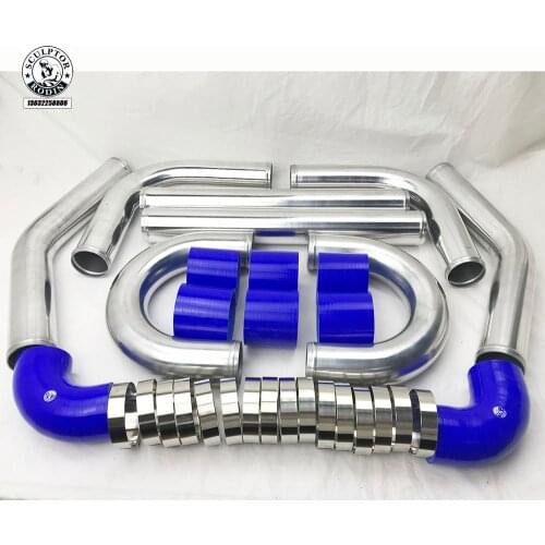 2.5" INCH 63mm UNIVERSAL 2MM THICKNESS ALUMINUM INTERCOOLER TURBO PIPE PIPING KIT