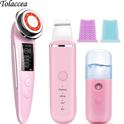 Blackhead Remove Electric Facial Cleansing Device Ultrasonic Skin Scrubber Radio Mesotherapy Skin Rejuvenation Face Massager