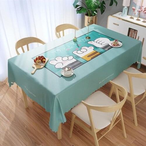 Wonderlife Waterproof oilproof antiscald disposable Nordic tablecloth PVC rectangular tablecloth plastic coffee table mat