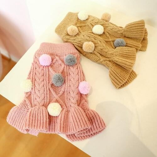 Warm Dog Clothes Dog Twist Knitting Sweater Pullover Cat Clothes Hairball Hoody Hoodies Coat Jacket Knit Dress Sweaters Winter