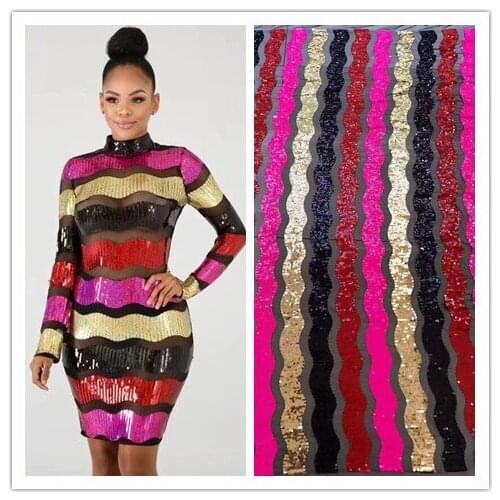 High class embroidered Tulle Lace Fabric with sequins J-10477 for fashion dress