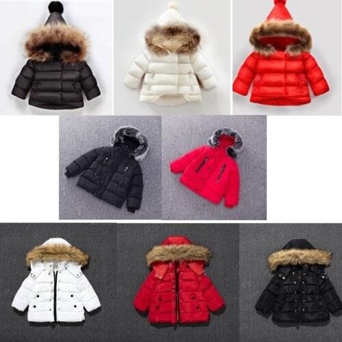 High Quality Winter Baby Cotton Coat Children Hooded Jacket with Fur Kids Thick Outewear Girls Boys Tops Parkas 8 Colors