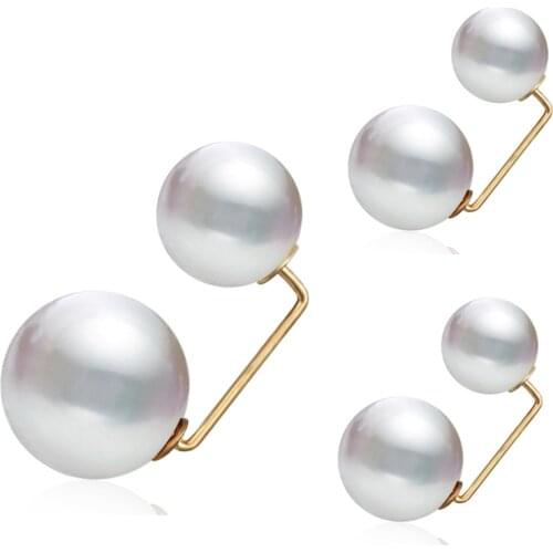 3 Pieces Women Girls Imitation Pearl Crystal Brooch Collar Safety Pins Vintage Shirt Dress Cardigan Sweater Shawl Clips